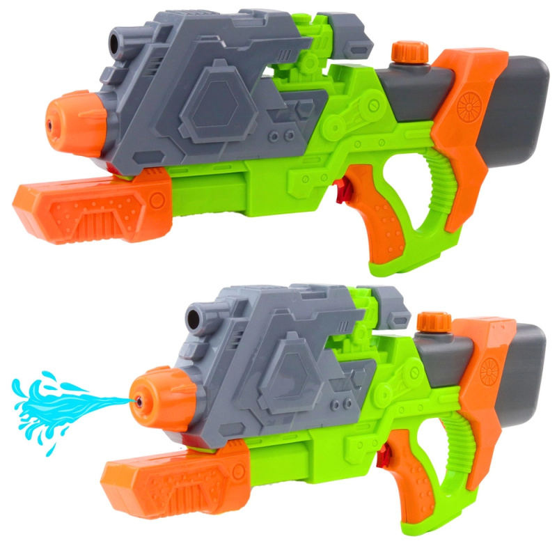Vodní pistole s mechanickým pumpováním 50 cm – zeleno‑oranžová