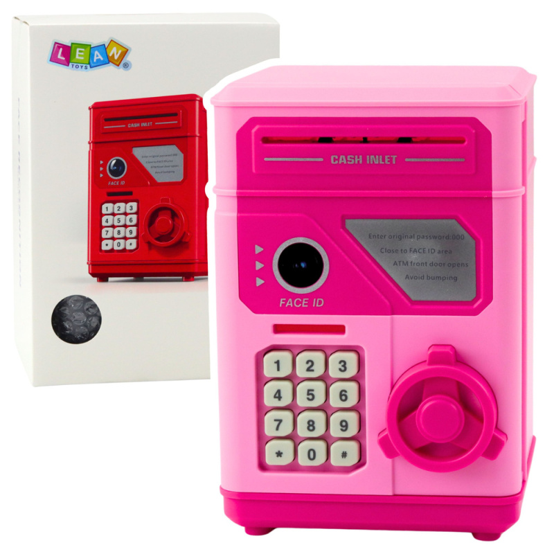 Elektronický dětský trezor - růžová pokladnička na číselný kód