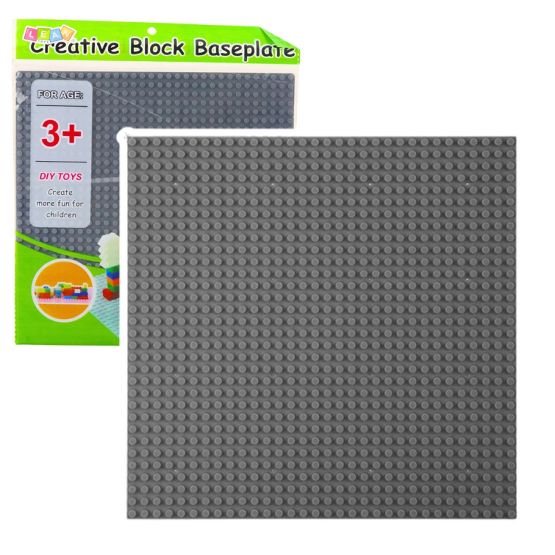 Konstrukční deska pro stavební kostky šedá 25,5x25,5 cm
