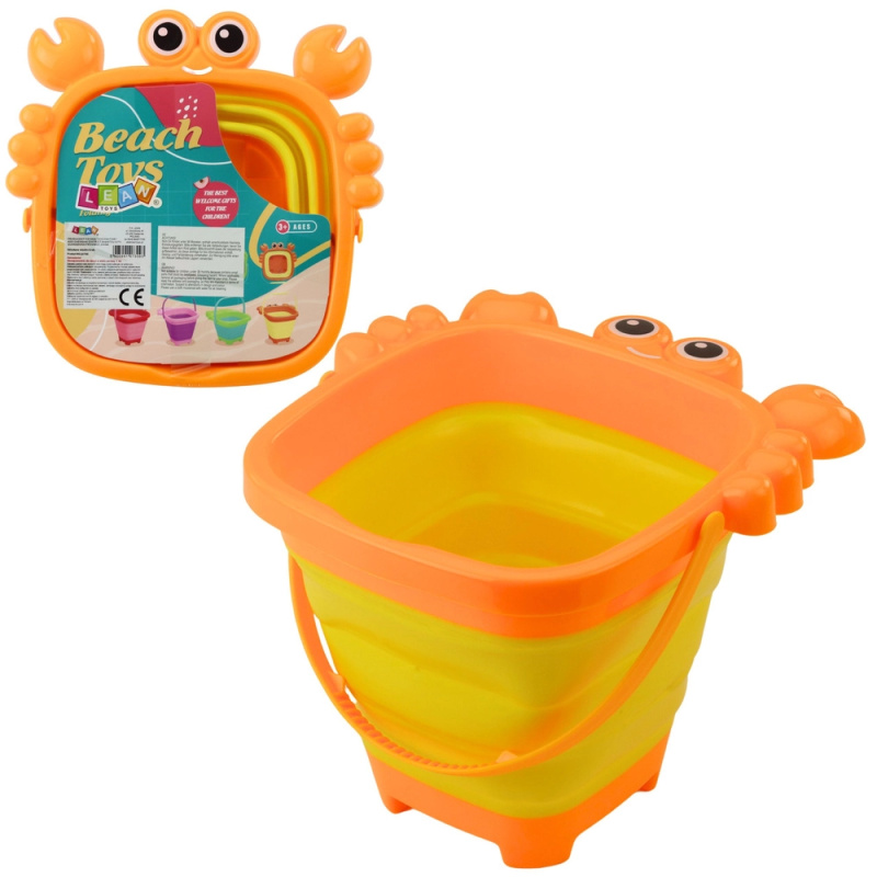 Skládací silikonové vědro krab – oranžové