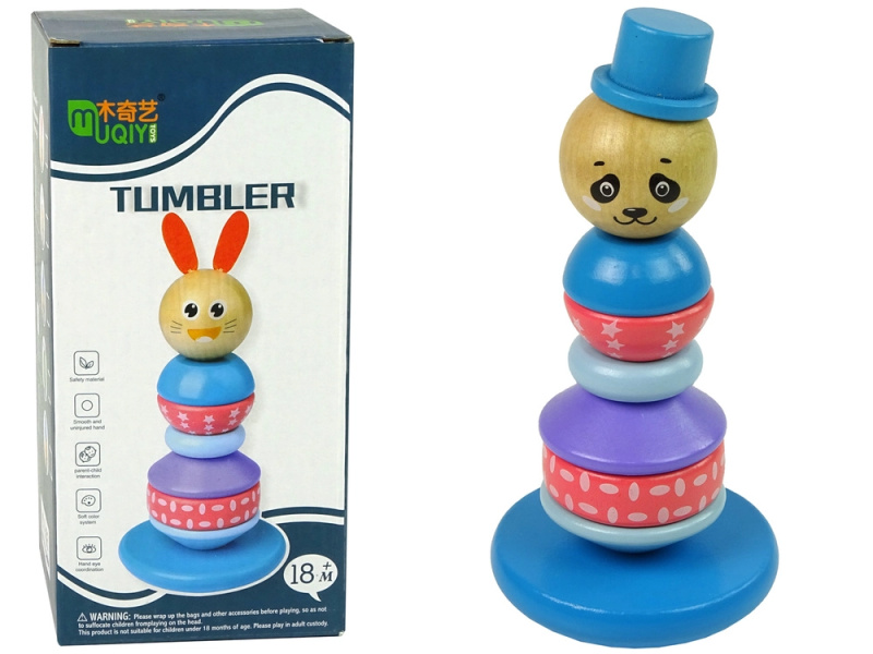 Dřevěná vzdělávací pyramida Panda balancující věž