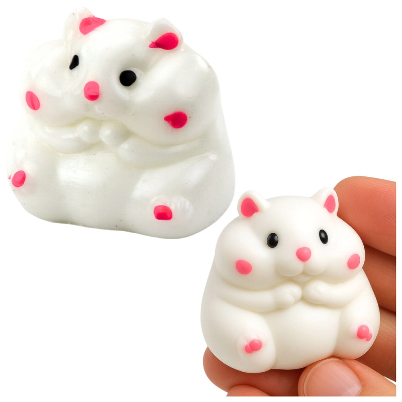 Antistresový squishy gniotek bílý křeček 5 cm