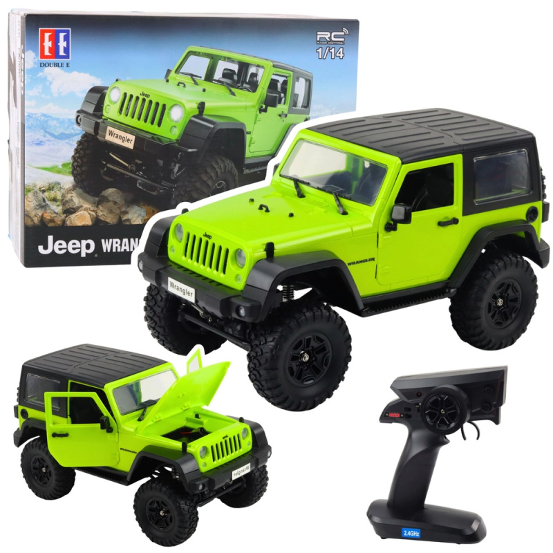 rc terénní auto JEEP Wrangler rock crawler 1:14 – zelené