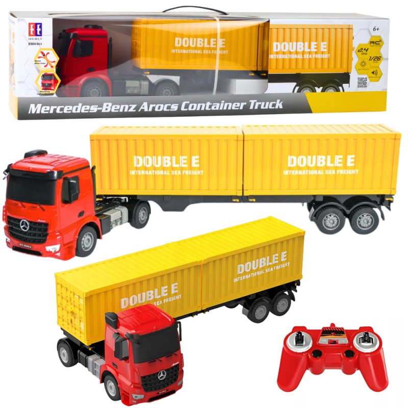 RC nákladní vůz s kontejnerem MERCEDES-BENZ AROCS 1:26