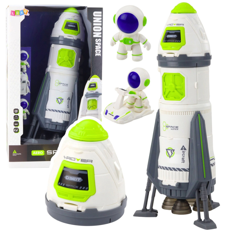 Kosmická raketa s astronauty a vozítkem – světelné a zvukové efekty