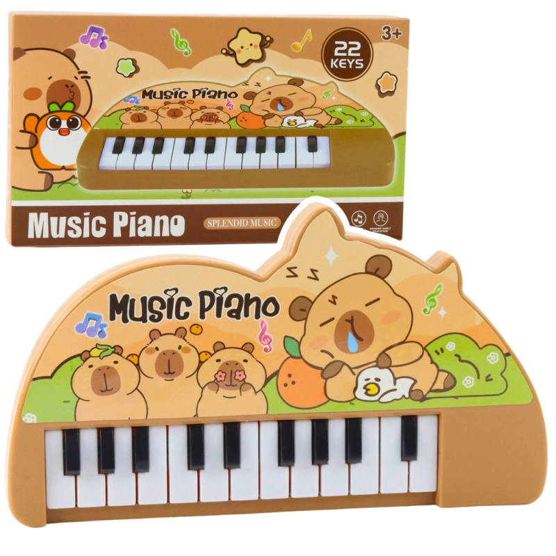 Dětské mini piano s kapybarou, 22 kláves
