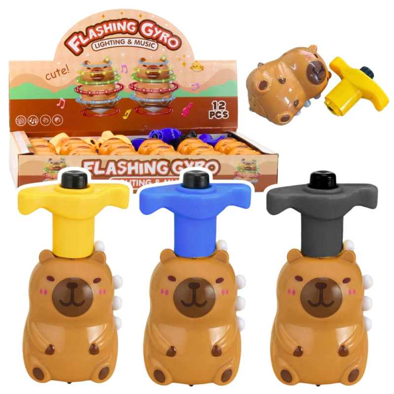 Interaktivní káča kapybara se světly LED a melodiemi 12,5 cm