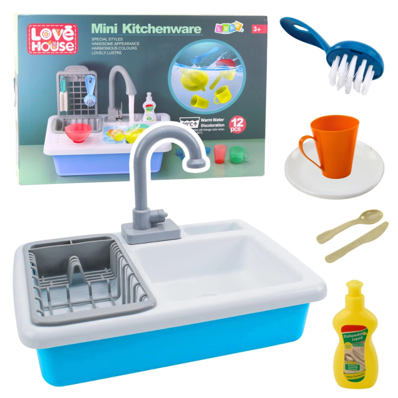 Elektrický dětský dřez s oběhem vody a měnícími barvami – 12 dílů