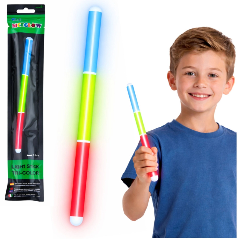 Fluorescenční tříbarevná svíticí tyčinka Glow Stick 31,5 cm
