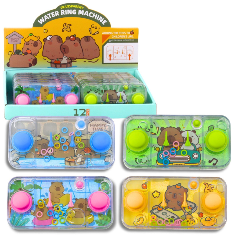 Vodní dovednostní hra s kapybarami – barevná kroužková hra