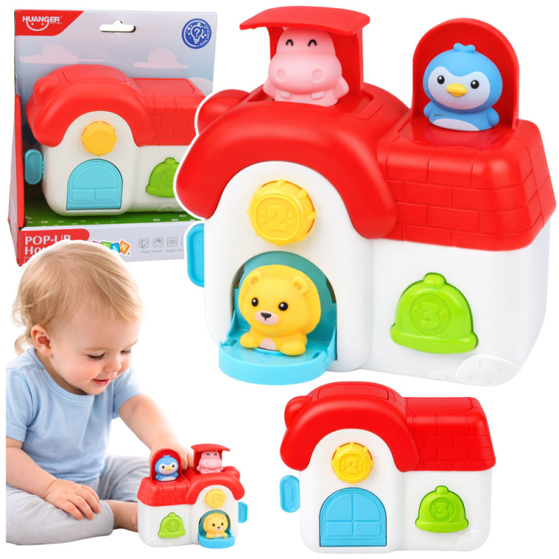 Interaktivní domeček pro batolata s vyskočnými zvířátky