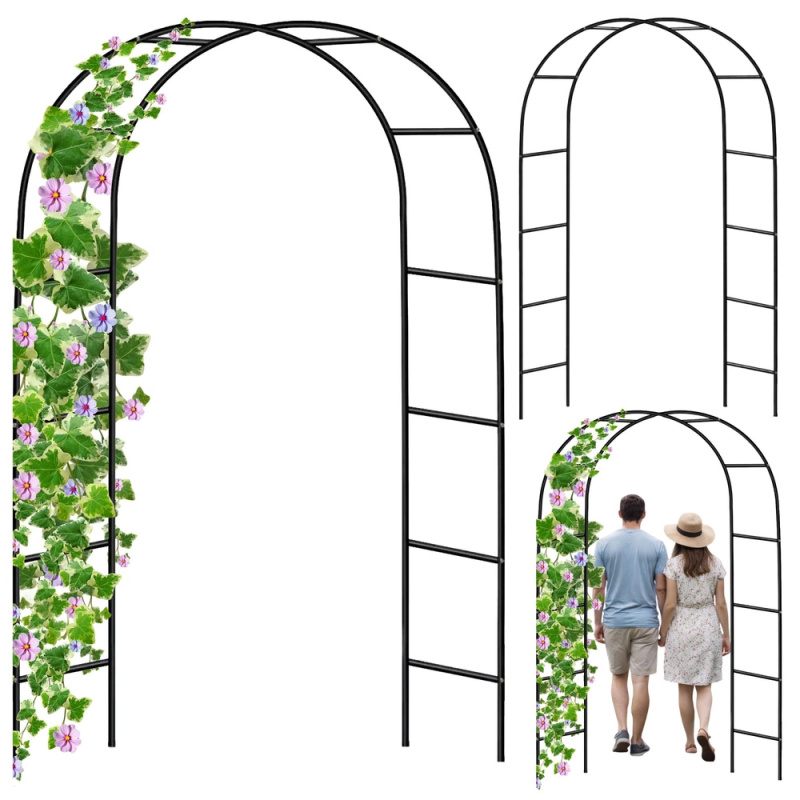 Zahradní kovová pergola oblouk pro popínavé rostliny 240 × 140 cm