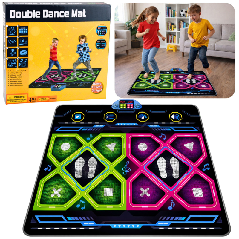 Tomido Podwójna Mata Taneczna Elektroniczna Do Tańczenia LED 105 x 90 cm