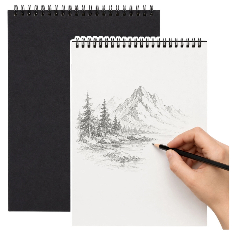 Skicák A4 na spirále 160 g/m², 60 listů