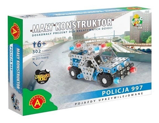 Mały Konstruktor Policie – stavebnice kovového policejního vozu