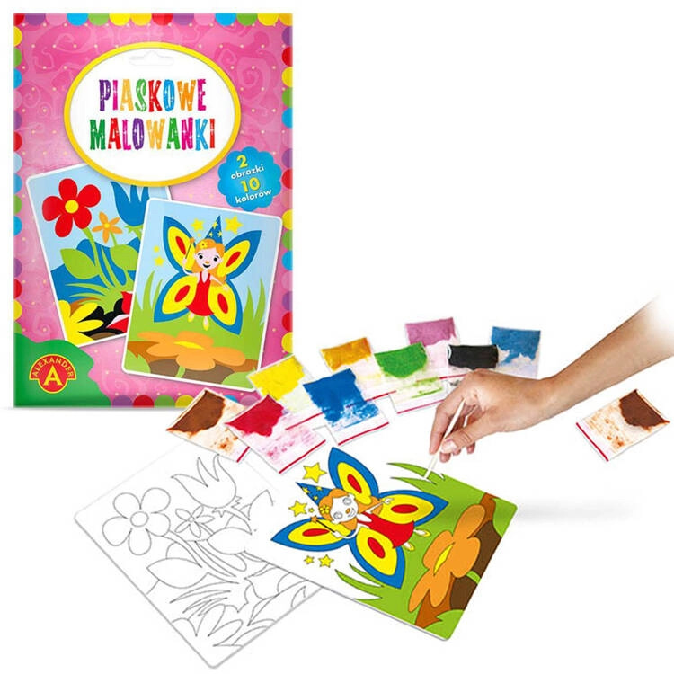 Pískové malování – víla a květiny