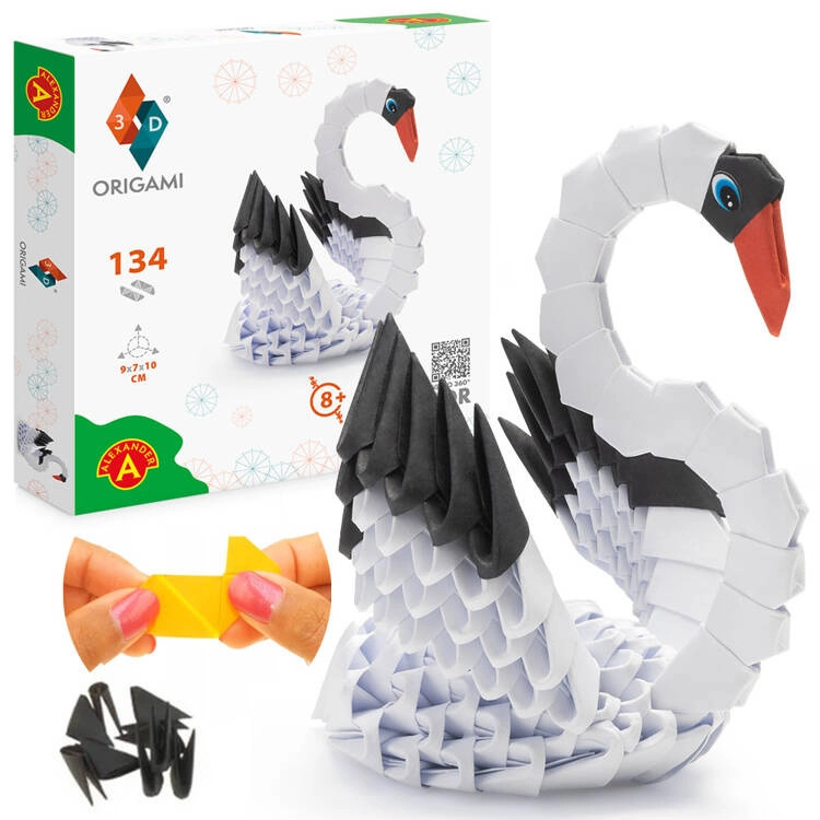 alexander kreativní origami 3d – labuť pro děti od 8 let