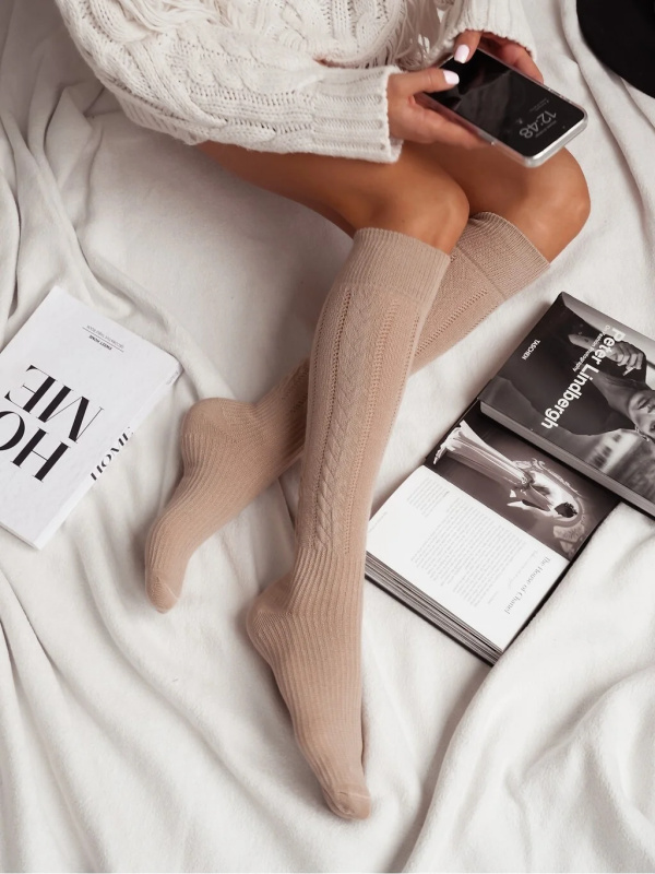 Dámské podkolenky Milena 0330 Ažurové, Cop 37-41 béžová 37-41