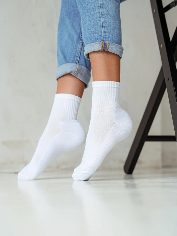 Milena Unique 0071-001 Poloviční froté ponožky 35-41 bílá 35-37