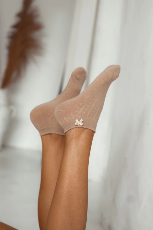 DÁMSKÉ PONOŽKY S MAŠLÍ 0859 bílá 37-41