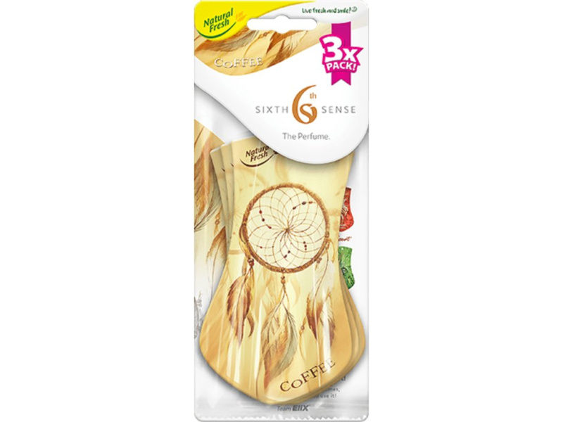Natural Fresh Vůně do auta Tulip 6th Sense Coffee, sada 3 ks