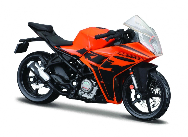 Model kovového motocyklu KTM RC390 s podstavcem 1:18