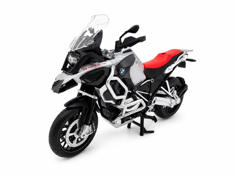 Model motocyklu MSZ BMW R1250GS Adventure stříbrný 1:12 - 1 kus