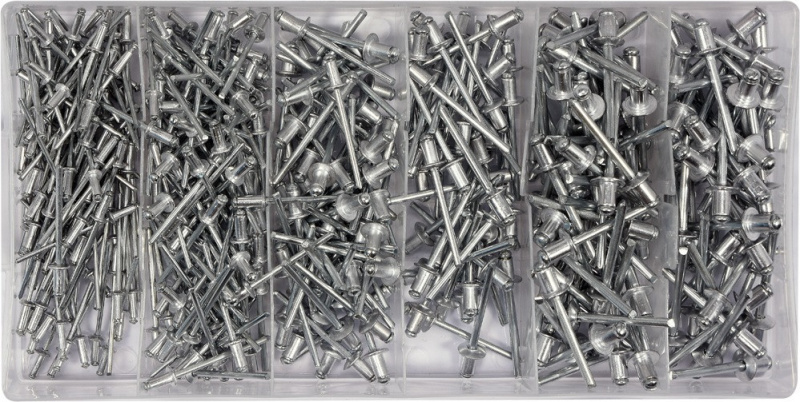Trhací hliníkové nýty, sada 400ks (2,4; 3,2; 4,0; 4,8 mm) - YT-36420