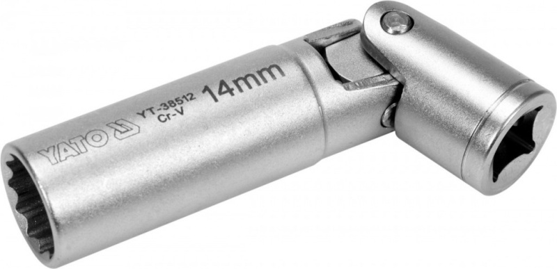 Magnetický kloubový nástrčný klíč na svíčky 3/8" 14 mm - YT-38512