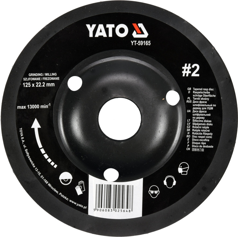 Yato Rotační rašple úhlová 125 mm typ 2, YT-59165