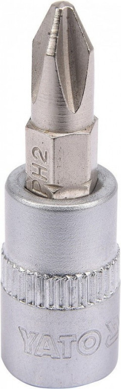 Hlavice s bitem KŘÍŽOVÁ 1/4" PH2 Yato - YT-04412
