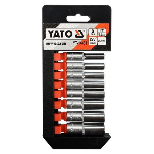Sada vnitřních nástrčných klíčů 1/4" šestihraných 8 ks 5,5 - 13 mm YATO - YT-14431