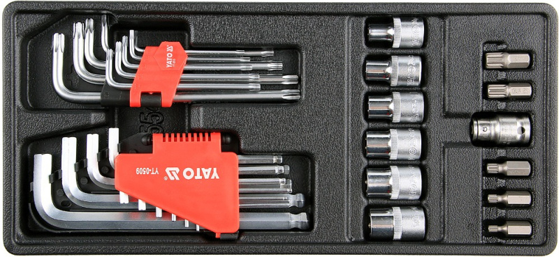 Vložka do zásuvky - imbus 2-12mm, torx T10-T50, 1/2" E10-E20, adaptéry M5- M12