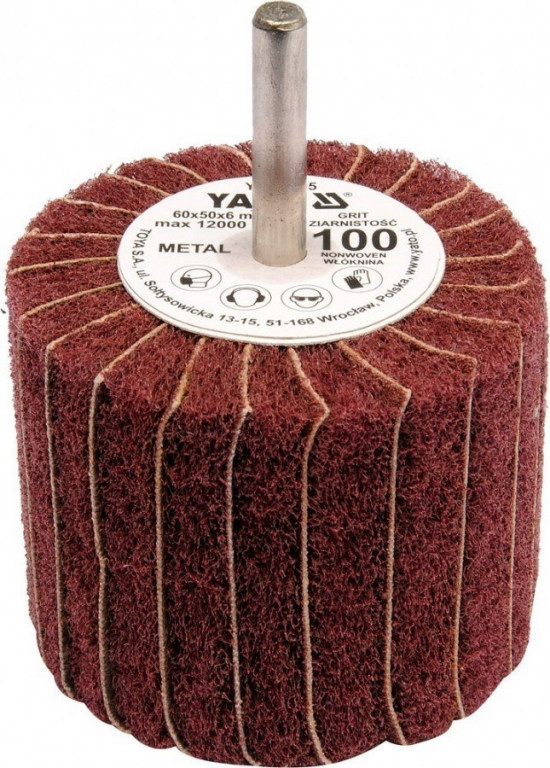 Kotouč lamenový radiální 60x50  P-150 s hřídelí 6 mm
