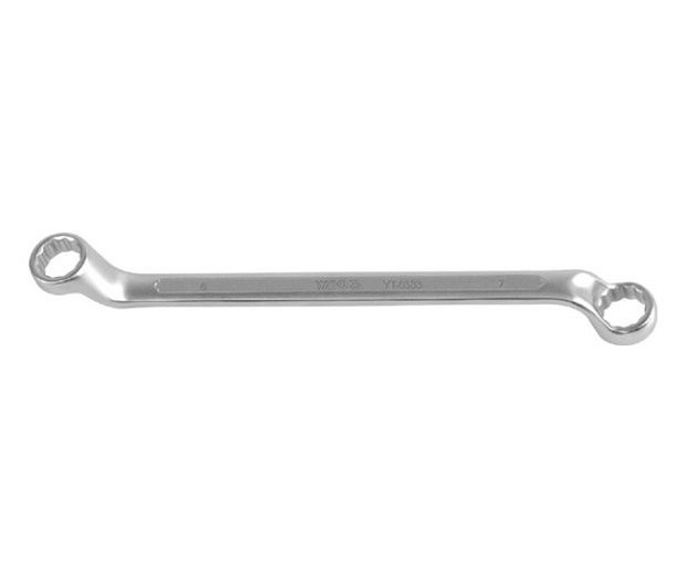 Očkový klíč ohnutý CrV - 12 x 13 mm - YT-0386