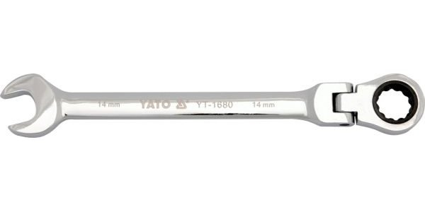 Očkoplochý ráčnový klíč s kloubem, 10 mm - YT-1676