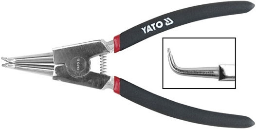 Vnější zahnuté kleště na pojistné kroužky  - 150 mm - YT-2143