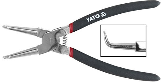 Vnitřní zahnuté kleště na pojistné kroužky - 150 mm - YT-2143