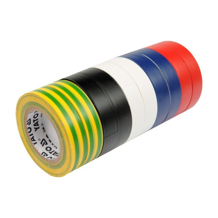 Páska izolační 19 x 0,13 mm x 20 m barevná 10 ks - YT-8173
