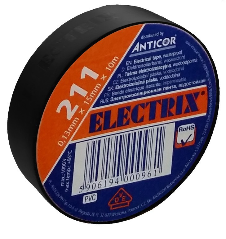 Páska elektroinstalační Anticor 211 Electrix černá