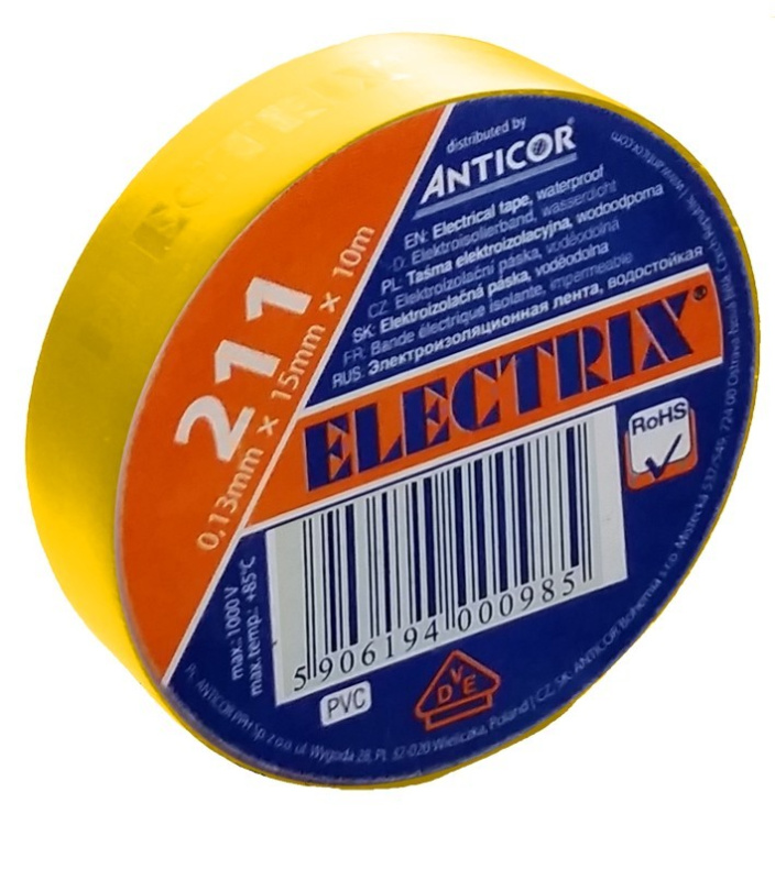Páska elektroinstalační Anticor 211 Electrix žlutá