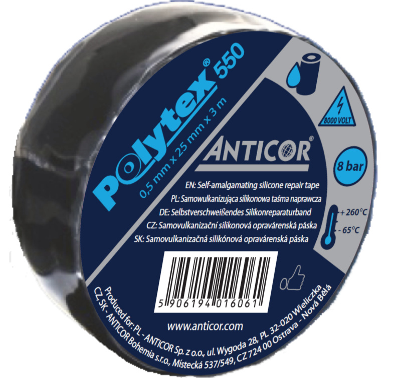 Páska elektroinstalační vulkanizační silikonová Anticor Polytex 550