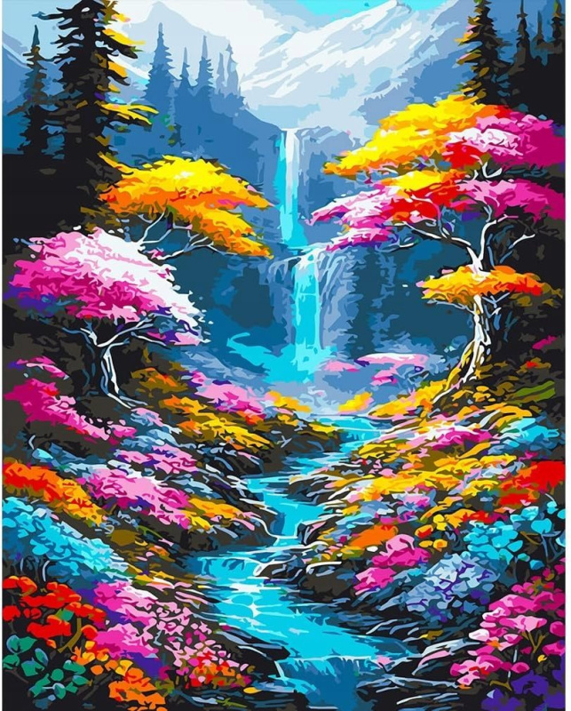 Diamantové malování Vodopád a řeka v lese 30 × 40 cm NORIMPEX