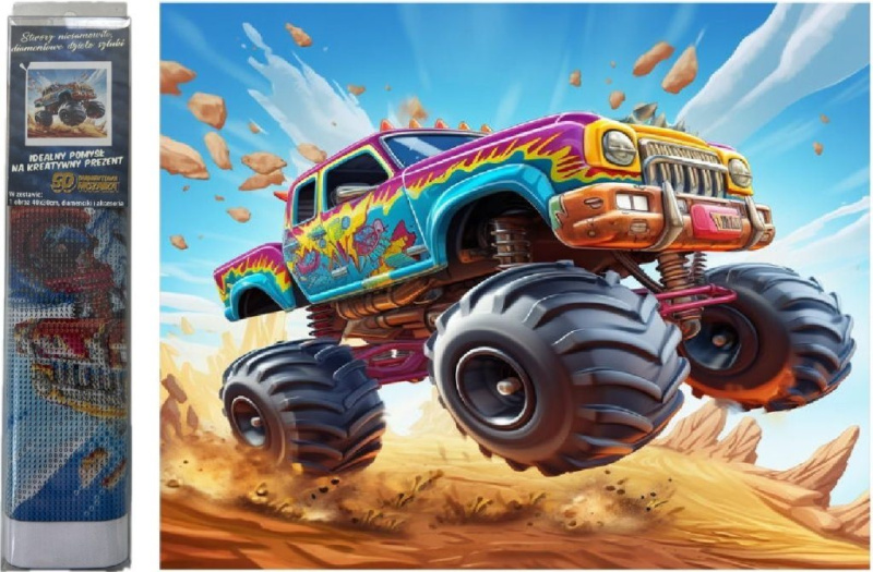 diamantové malování monster truck 30 × 40 cm