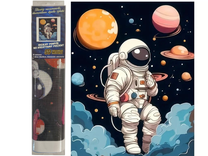 Diamantové malování astronaut 30 × 40 cm