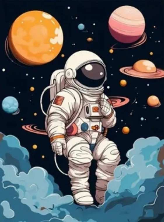 Diamantové malování astronaut 30 × 40 cm