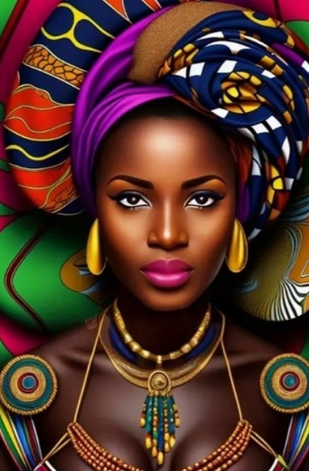 Diamantové malování Africká žena 30 × 40 cm