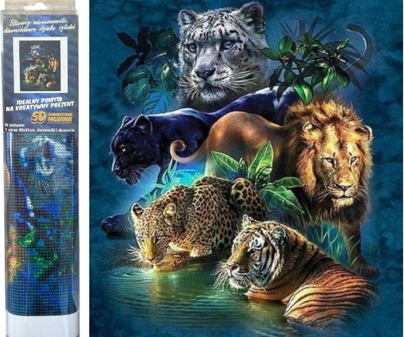 Diamantové malování Safari zvířata 30 × 40 cm
