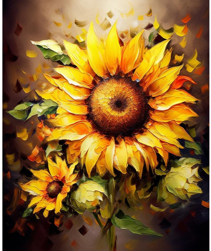 Diamantové malování Slunečnice 30 × 40 cm