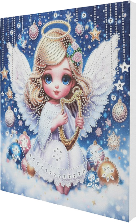NORIMPEX Diamantové malování  na plátně Vánoční andílek 23x30cm